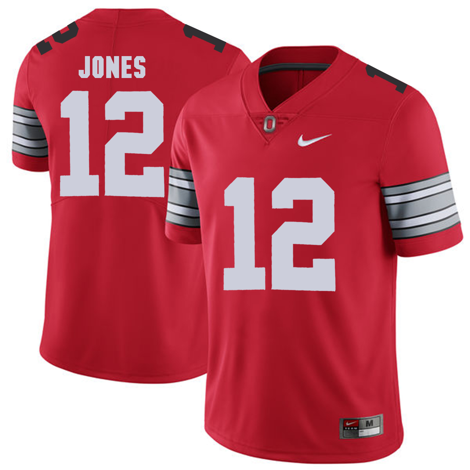 Men Ohio State #12 Jones Red Customized NCAA Jerseys